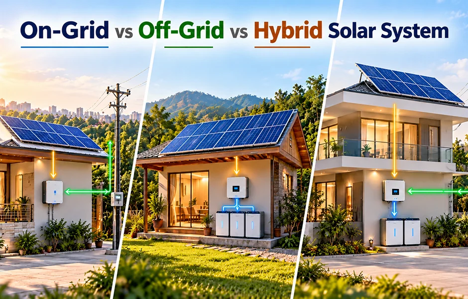 Bi-directional net meter for a grid-connected solar system in India