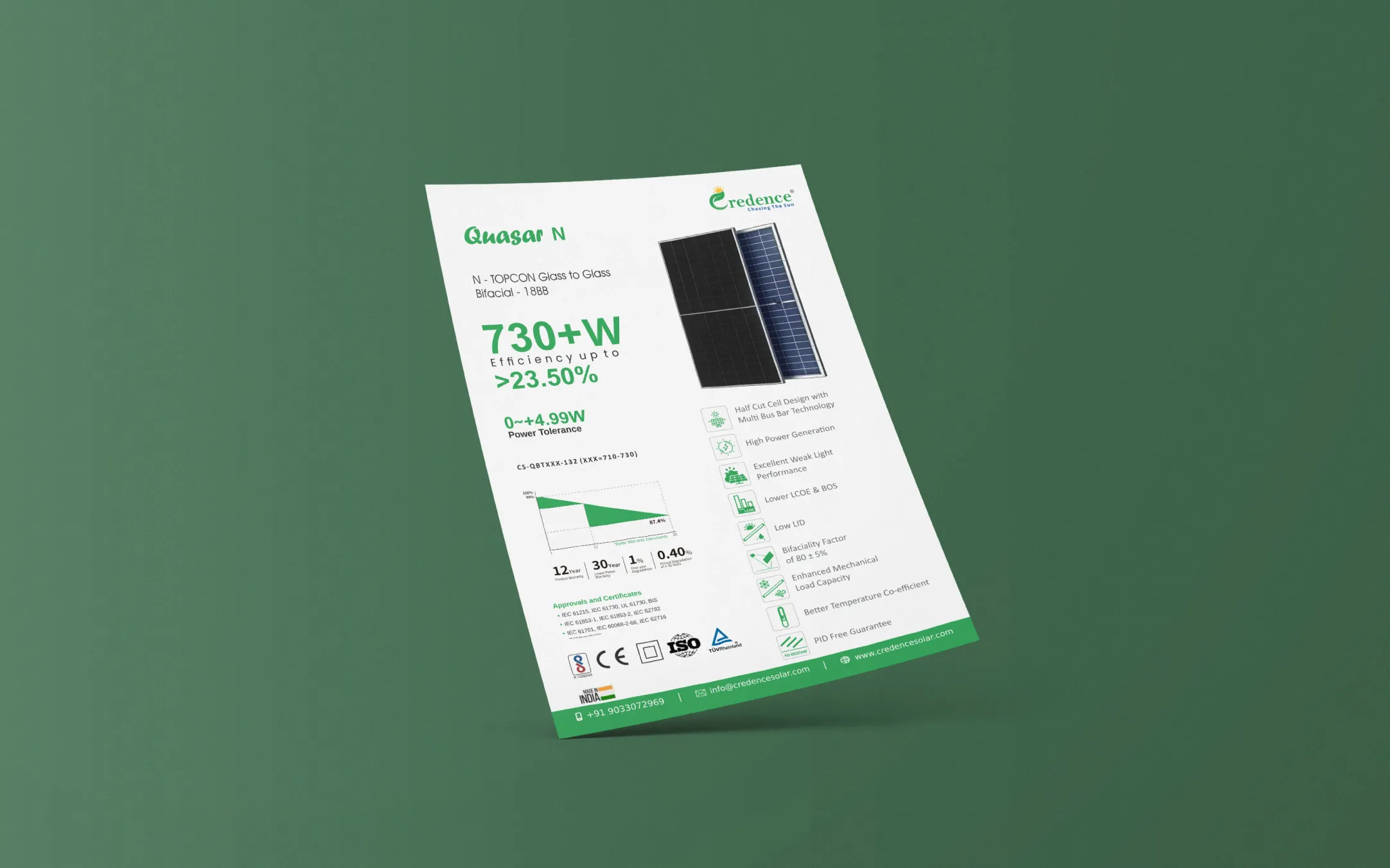 Topcon G12 - 710W-730W Solar PV Module Datasheet - Credence Solar